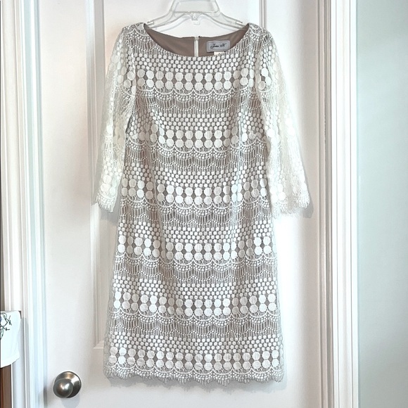 Jessica Howard 3/4 Sleeve Lace Sheath Dress - Picture 1 of 9